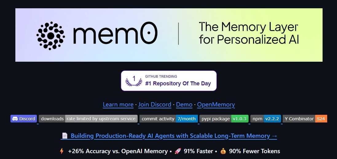 Mem0: Hệ thống bộ nhớ thông minh cho AI Agent thế hệ mới Feature Image